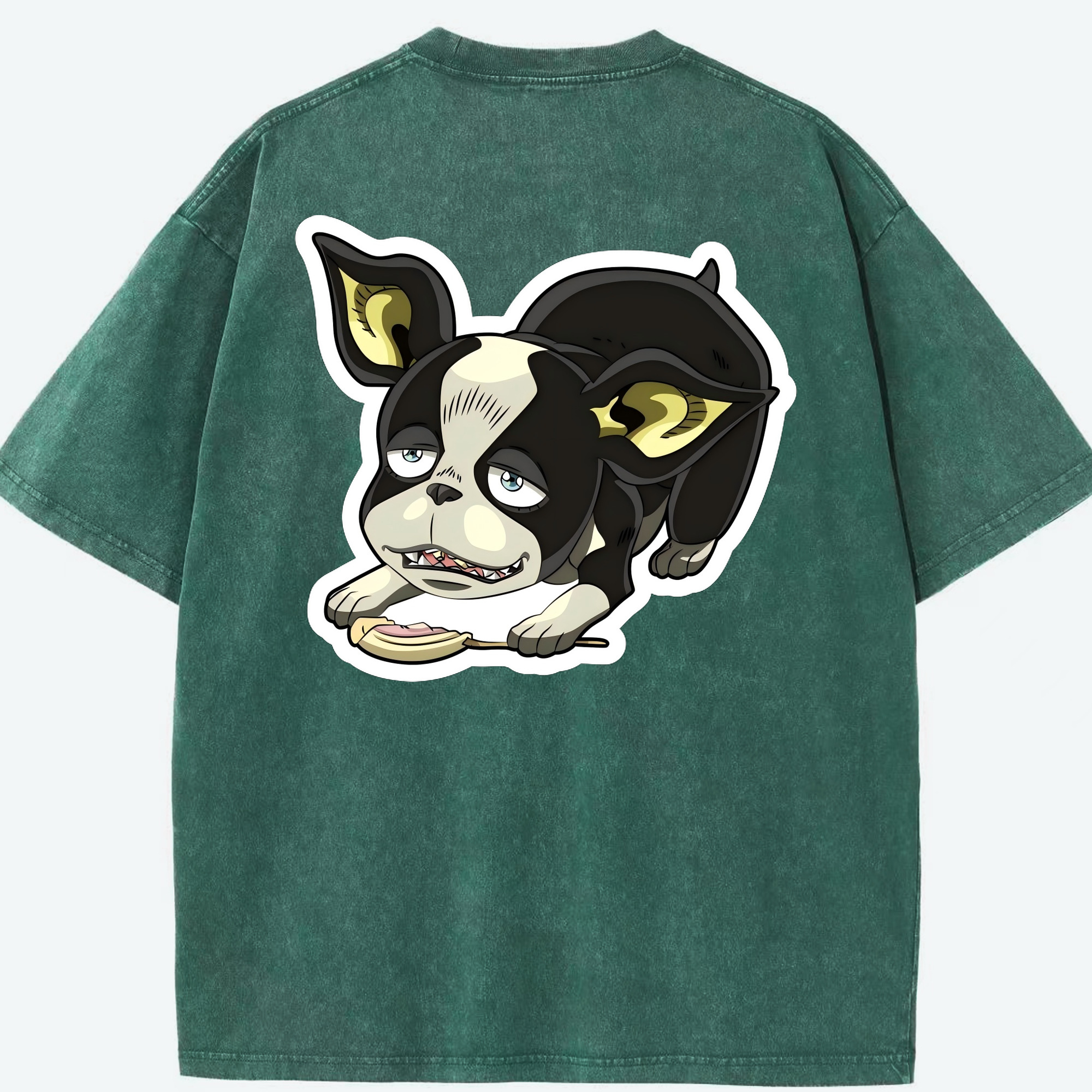 （画像用） ジョジョの奇妙な冒険 イギー JoJo's Bizarre Adventure Iggy 綿100% ヴィンテージ風 半袖Tシャツ（背面プリント）